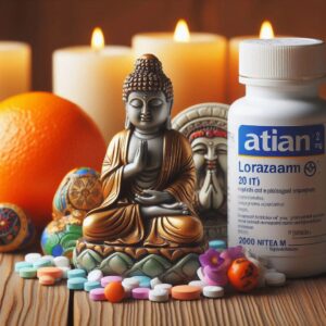 Ativan 2 mg Lorazepam blister pack containing tablets for anxiety and stress relief