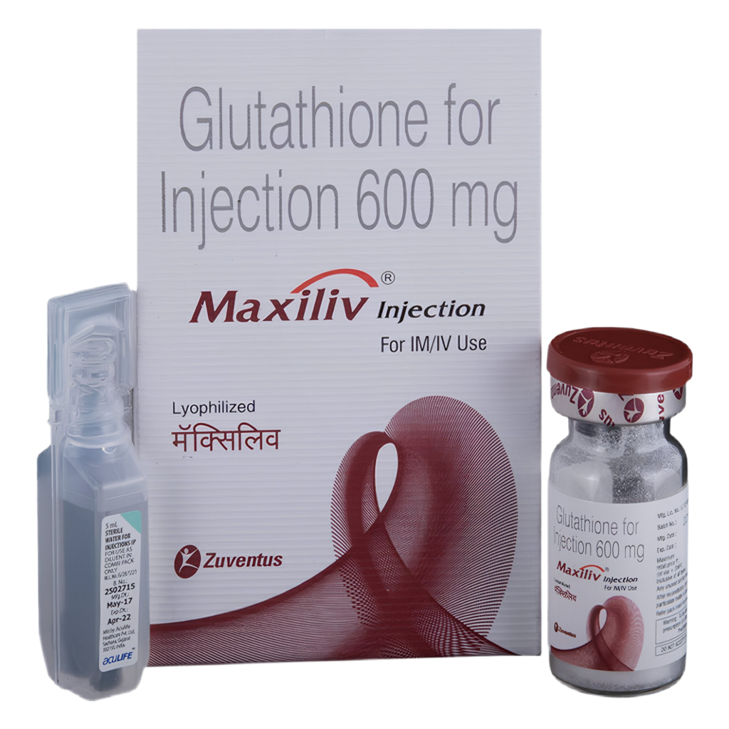 maxiliv glutathione for injection 600 mg - Yogicalm